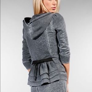 Juicy Couture 5 Star Burnout Fleece Peplum Hoodie